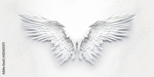 Wings of white angel, generative ai