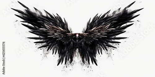 Black angel wings, generative ai