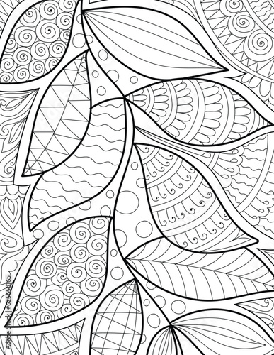 Decorative mandala mehndi design style traditional coloring page illustration for adults   children 