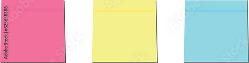 Sticky office notes. Paper colored square reminders isolated background. Vector ilustration
