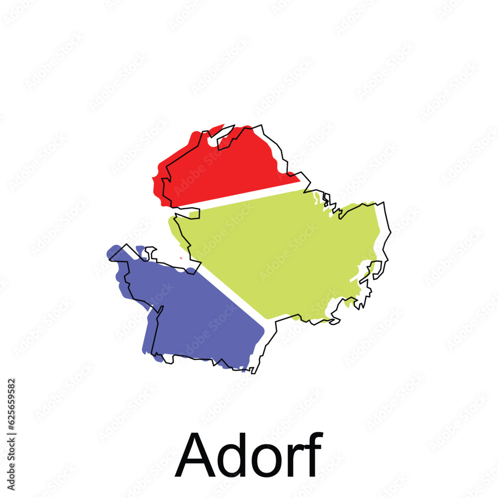 Adorf map.vector map of the Germany Country. Borders of for your