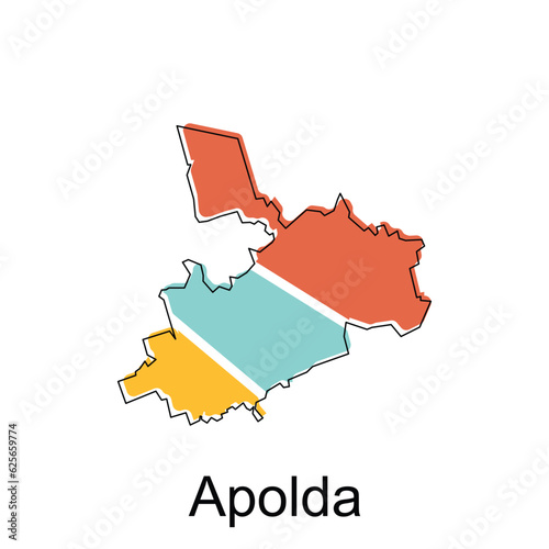 Apolda map.vector map of the Germany Country. Borders of for your infographic. Vector illustration. design template