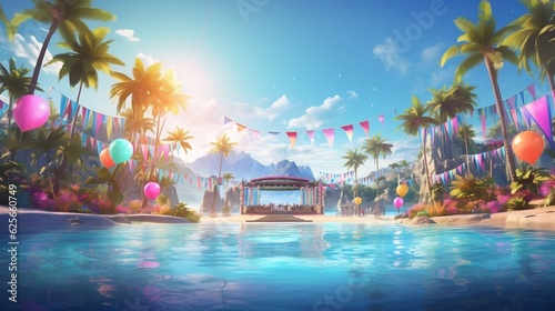  Vibrant 8K Banner for Summer Vacation Fun