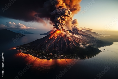 volcanic eruption generated by ai