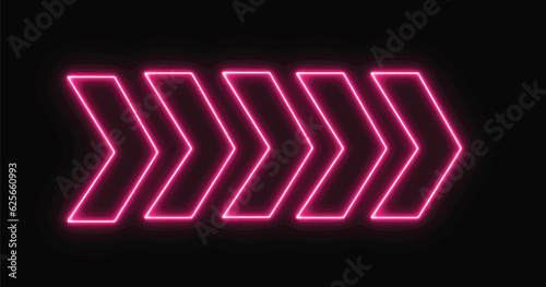 Abstract neon light arrows background. Set of bright neon vector arrows. Arrows icon. Arrow vector icon. Arrows vector collection