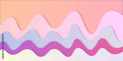 Background or wallpaper with paper cut out with abstract theme referring to organic movement. and  colorful waves.