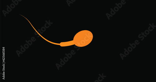 Human Sperm Cell. The sperm cell leader . Active sperm cells swim to the egg. Background of moving sperm. Vector illustration.