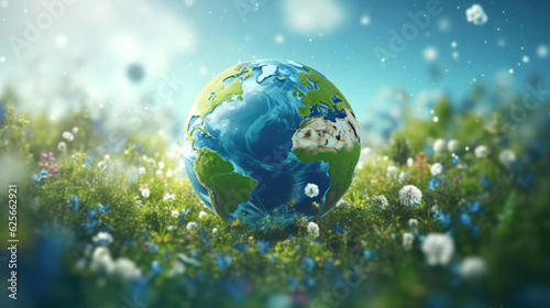 beautiful earth globe with atmosphere space symbolic for healthy growing and environmental friendliness
