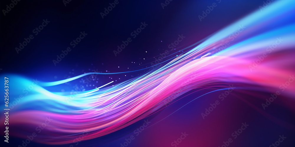 Fototapeta premium Smooth elegant neon wave with glowing effects on dark background created with AI 