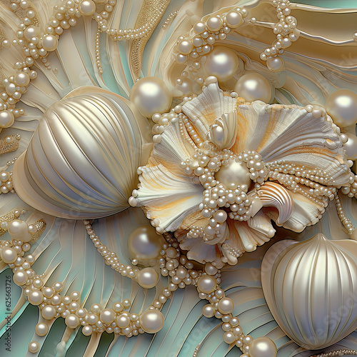 Pearl and Shell Luxury Background