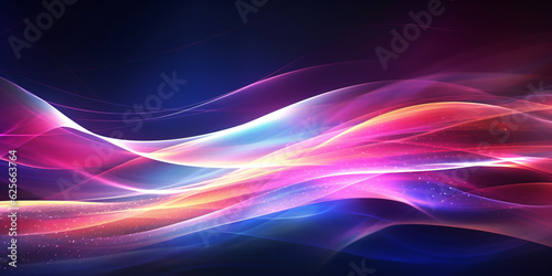 Smooth elegant neon wave with glowing effects on dark background created with AI 