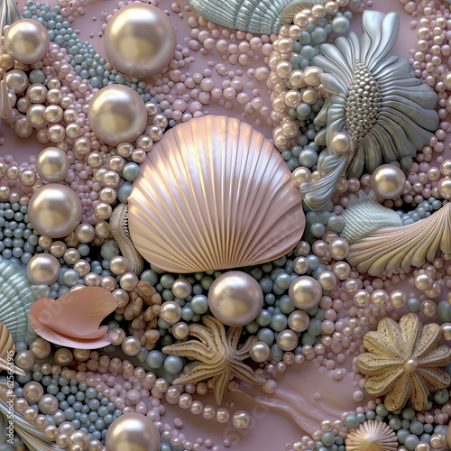 Pearl and Shell Luxury Background