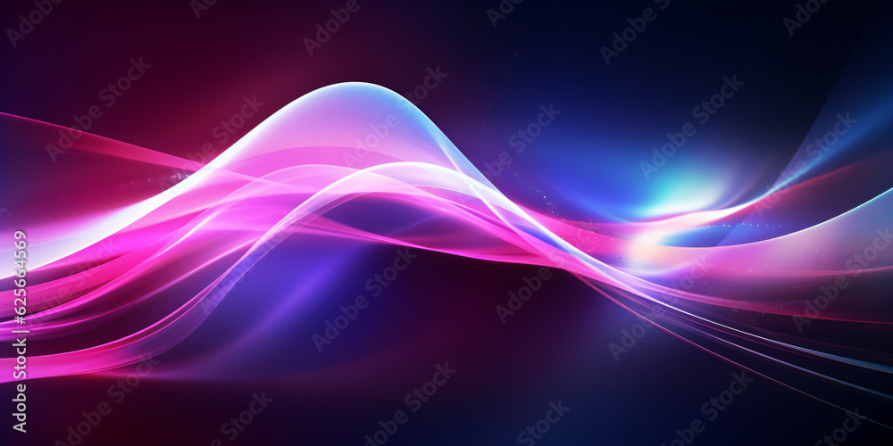Smooth elegant neon wave with glowing effects on dark background created with AI Smooth elegant neon wave with glowing effects on dark background created with AI