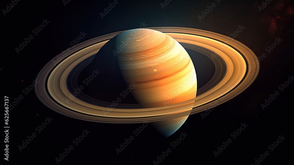Saturn and the Milky Way in the Universe. Generative Ai