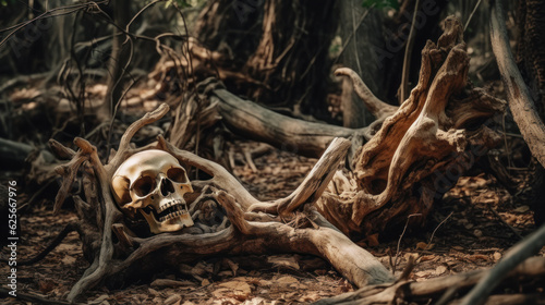skeletal remains of trees.