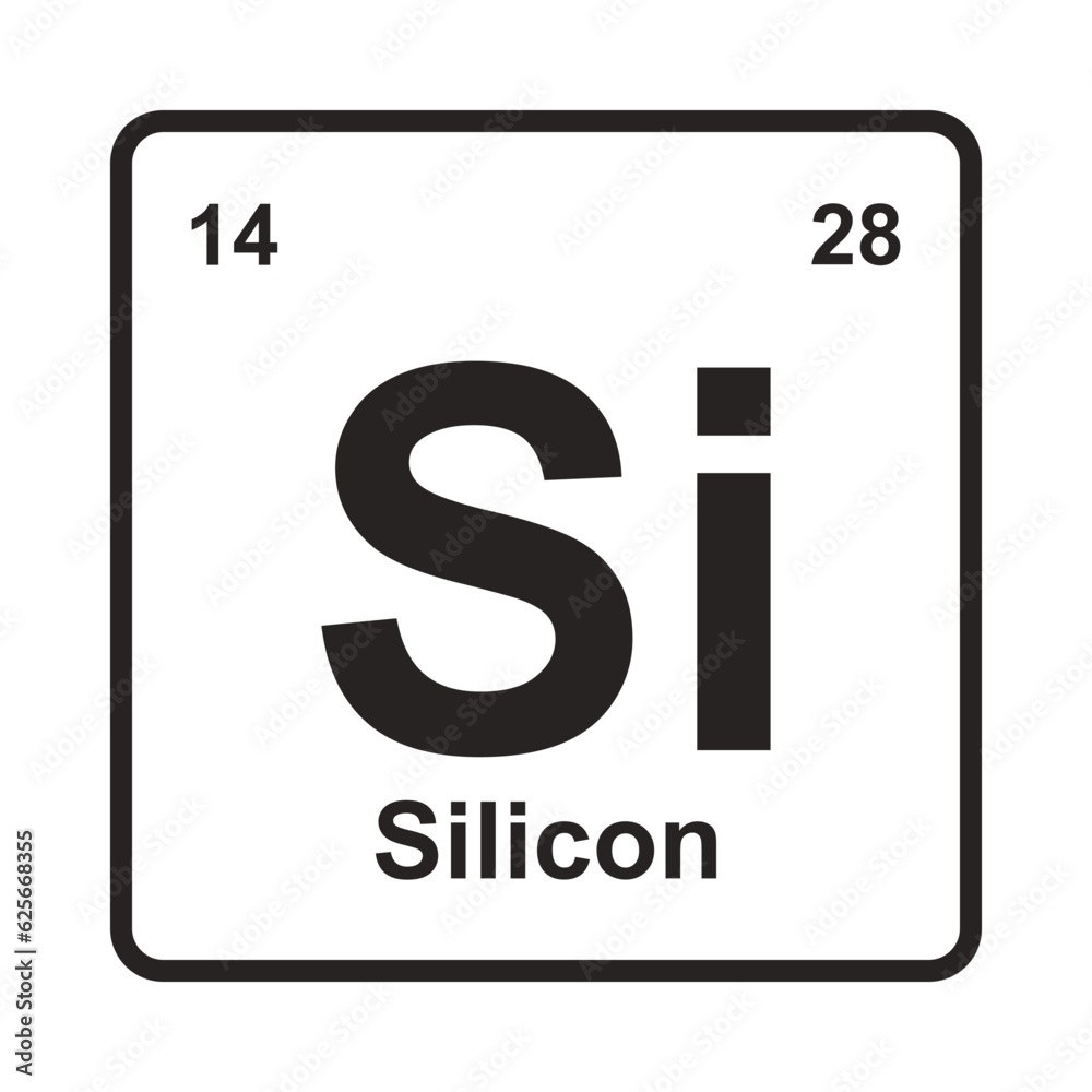 Periodical Silicon element icon Periodical Silicon element icon