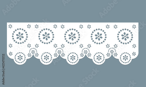 white vintage lace cotton eyelet trim design vector.