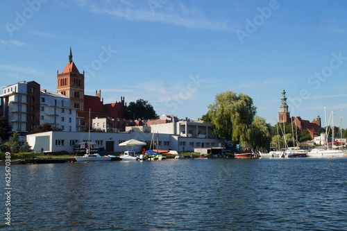 View of the city of Chelmza from the Chelmzynskie lake.