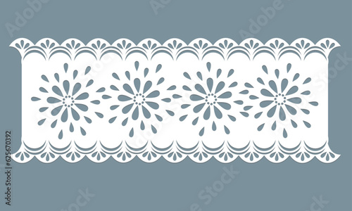 white vintage lace cotton eyelet trim design vector.