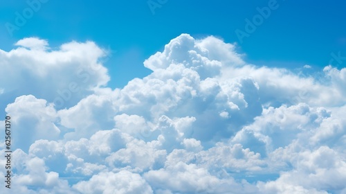 White aesthetic set isolated on a blue background. Render soft round cartoon fluffy clouds icon in the blue sky © Damerfie