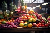 resh food photography at colorful markets, Generative AI