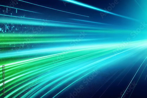 Abstract futuristic background with glowing neon high speed wave lines and lights for data transfer