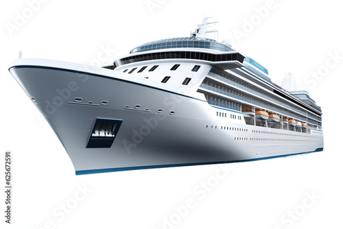 Photographie Cruise Ship Isolated on Transparent Background. AI