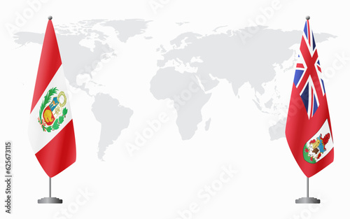 Peru and Bermuda flags for official meeting