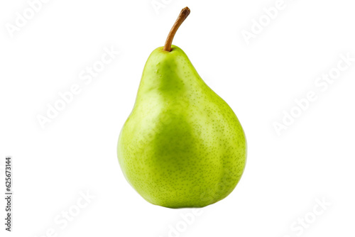 Green Pear on Transparent Background. AI