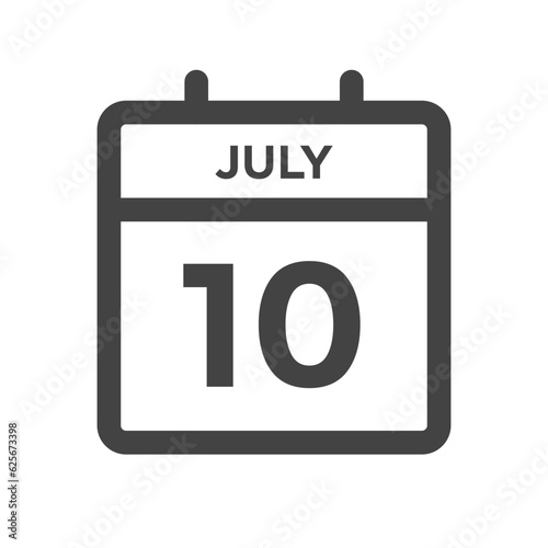 July 10 Calendar Day or Calender Date for Deadlines or Appointment