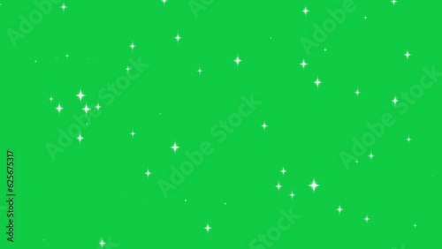 shiny glowing stars, fairy twinkle stars on green screen, 4k sparkle animation photo