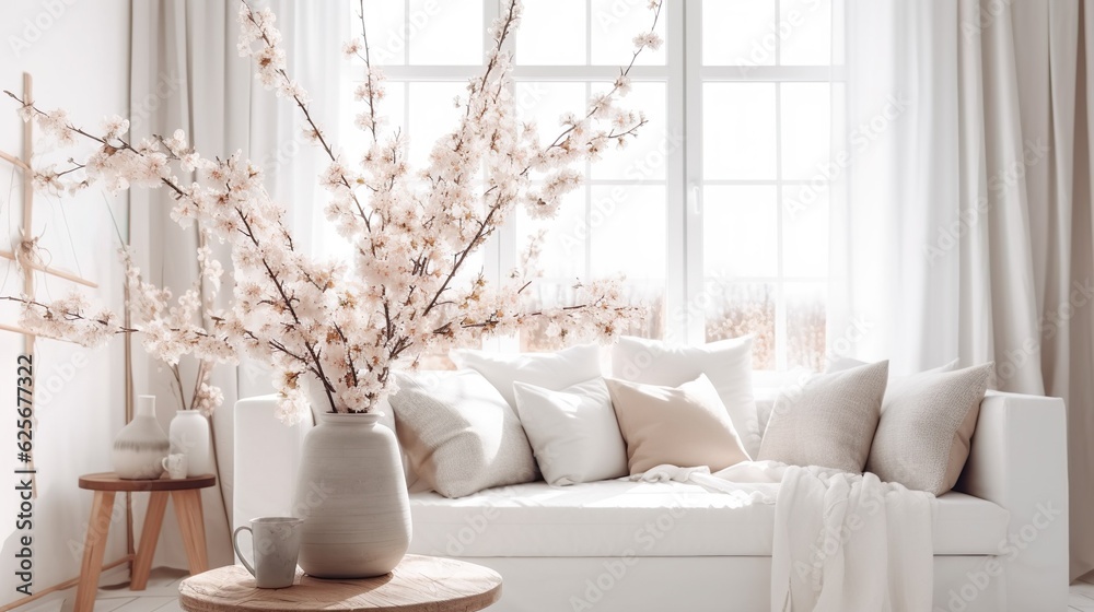 Modern vintage interior of living room - 3D Rendering stylish designs elegance indoors