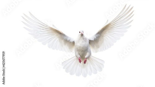 white dove isolated on transparent background aesthetic bird peace © Damerfie