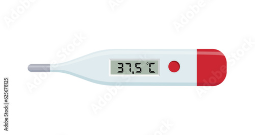 Medical thermometer. Classic medical mercury a for temperature measurement. Healthcare and medical equipment vector illustration