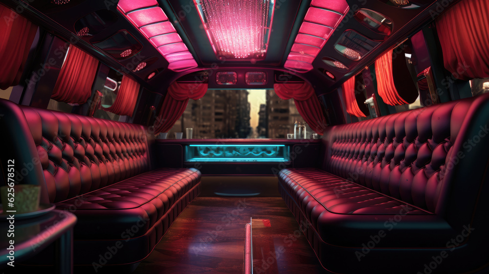 Fototapeta premium Interior of Luxury limousine