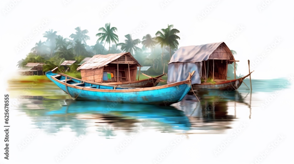 front view luxury white long yacht for make mockups, isolated on empty background jungle front view luxury white long yacht for make mockups, isolated on empty background jungle