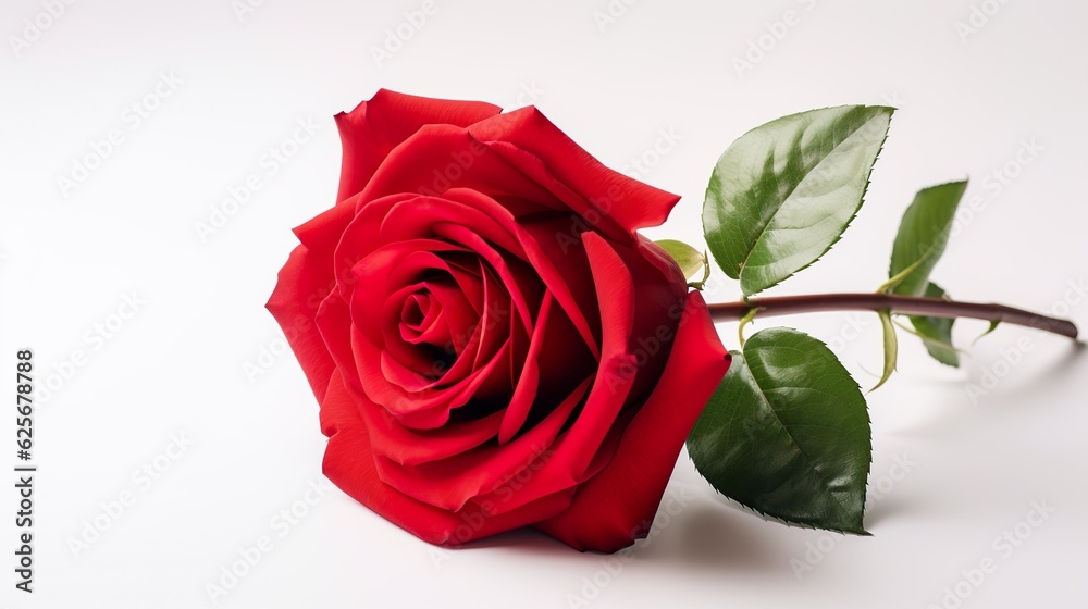 Naklejka premium Fresh beautiful rose isolated on white background with clipping path