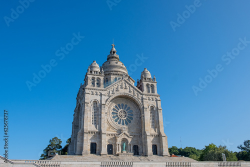 Basilica of the sanctuary of Santa Luzia, Viana do Castelo. Portugal. Religious architecture concept