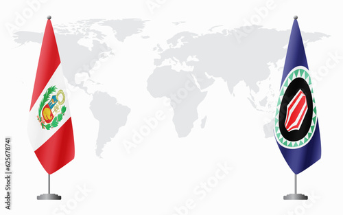 Peru and Bougainville flags for official meeting