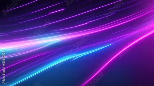 Abstract futuristic background with pink blue glowing neon moving high speed wave lines and bokeh lights