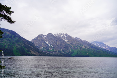 Snow mountain at Grand Teton National Park in early summer, Wyoming, USA