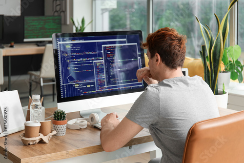 Male programmer working wit...
