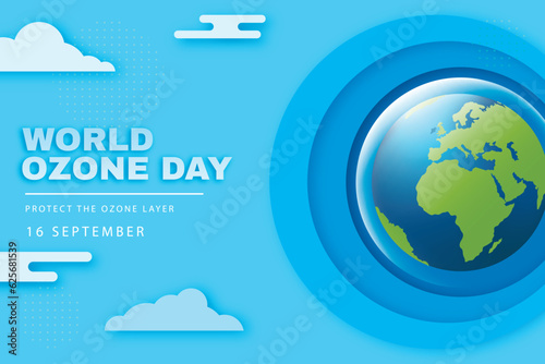 Free vector paper style world ozone day background