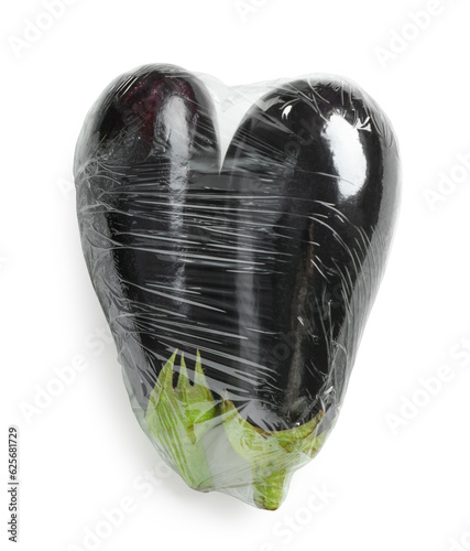 Fresh eggplant in plastic f...