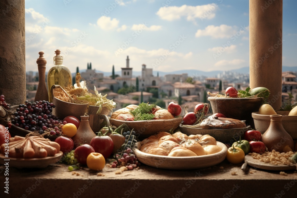 Food tourism concept exploring regional cuisine, Generative AI