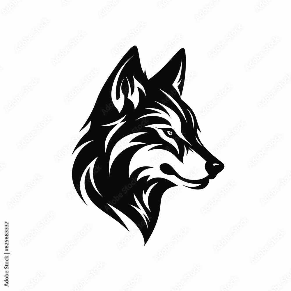 Naklejka premium Wolf logo, wolf icon, wolf head, vector