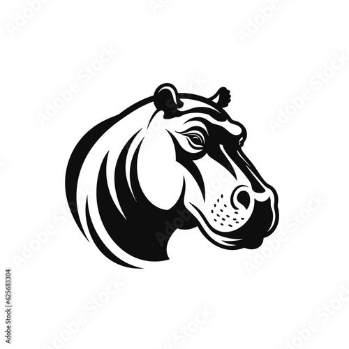 Hippopotamus logo  hippopotamus icon  hippopotamus head  vector