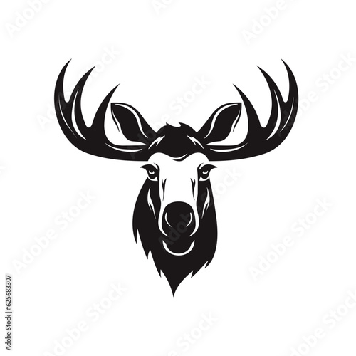 Moose logo, moose icon, moose head, vector