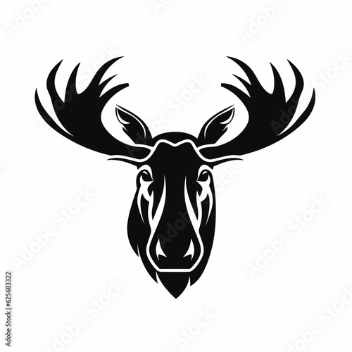 Moose logo, moose icon, moose head, vector
