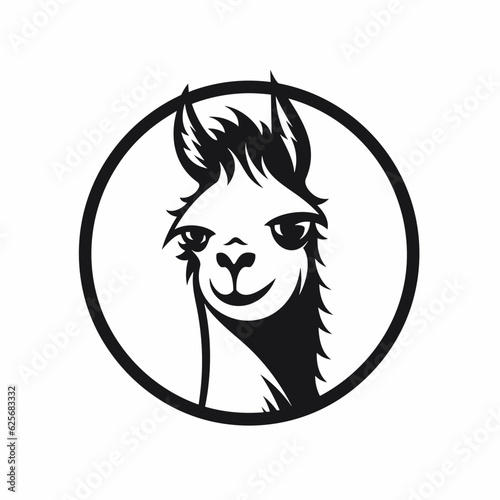Llama logo, llama icon, llama head, vector